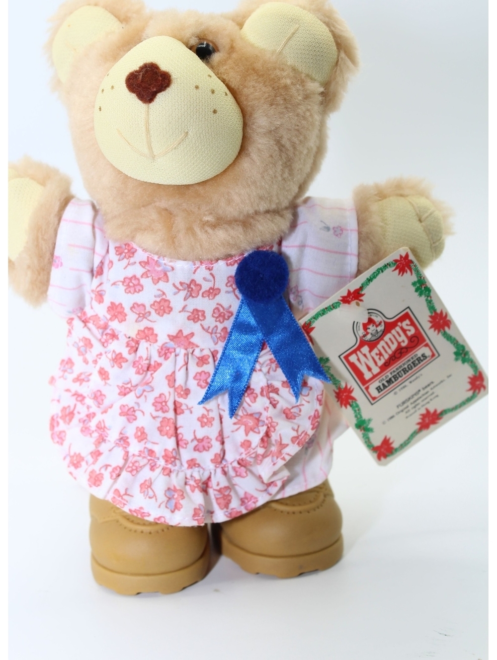 VTG 1986 Wendy's Happy Holidays Hattie Furskin Furskins Bears Plush Doll 7"
